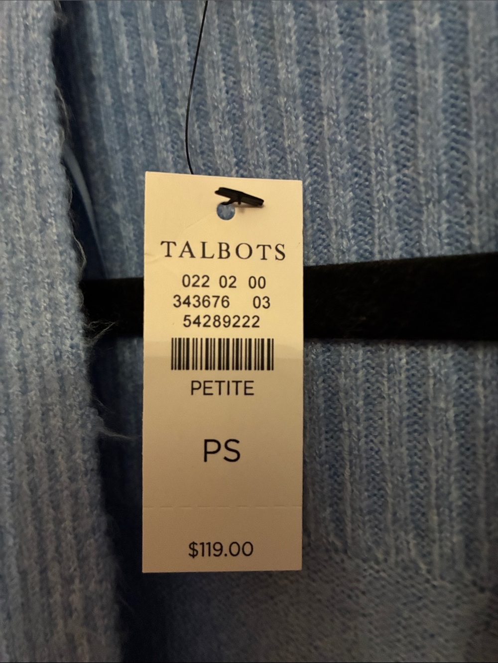 Talbots Pale Blue Ribbed Open-Front Cardigan - Picture 2 of 2